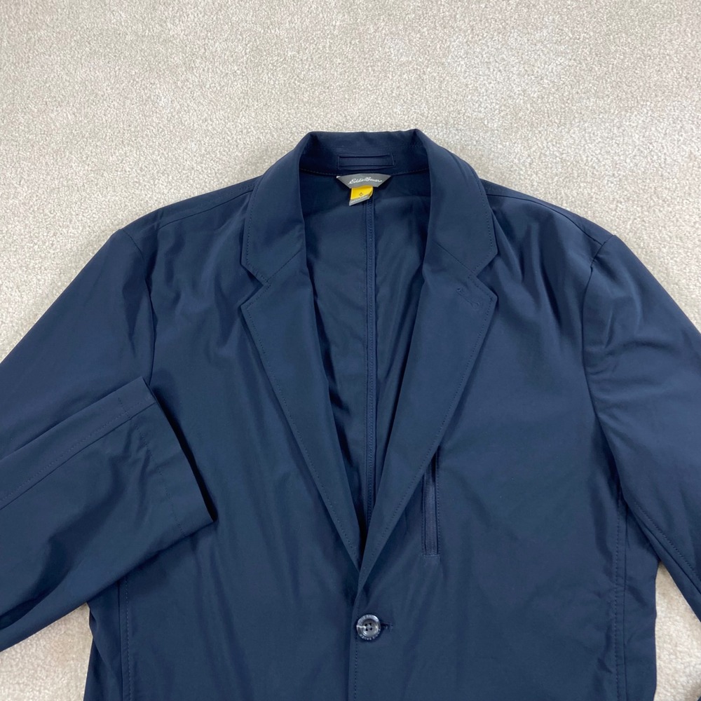 Eddie Bauer Voyager‎ 2.0 Travel Blazer Mens 38 Navy Blue Stretch Sport Coat